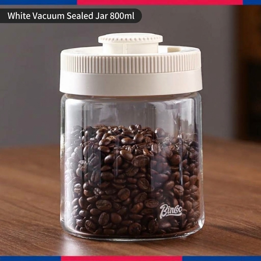 BinCoo Vacuum Sealed Coffee Bean Storage Jar with Date Tracker