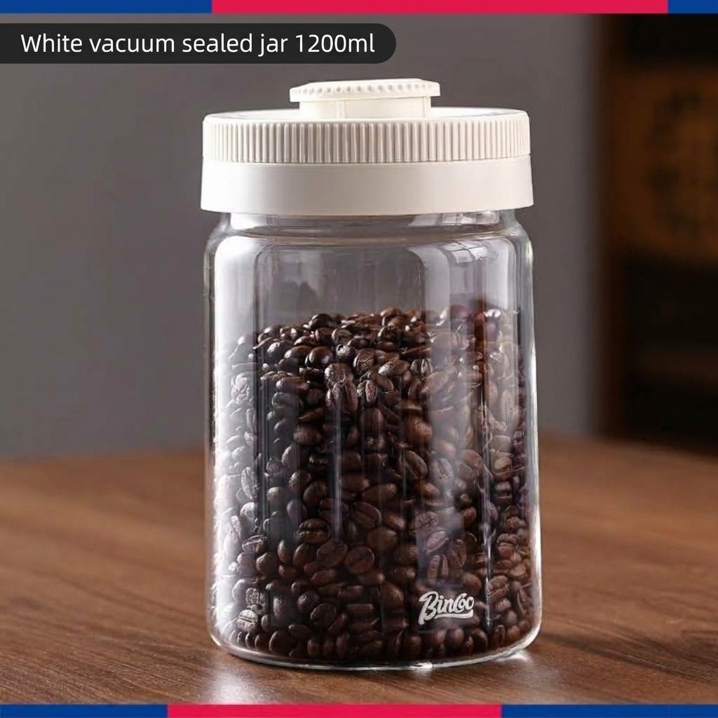 BinCoo Vacuum Sealed Coffee Bean Storage Jar with Date Tracker