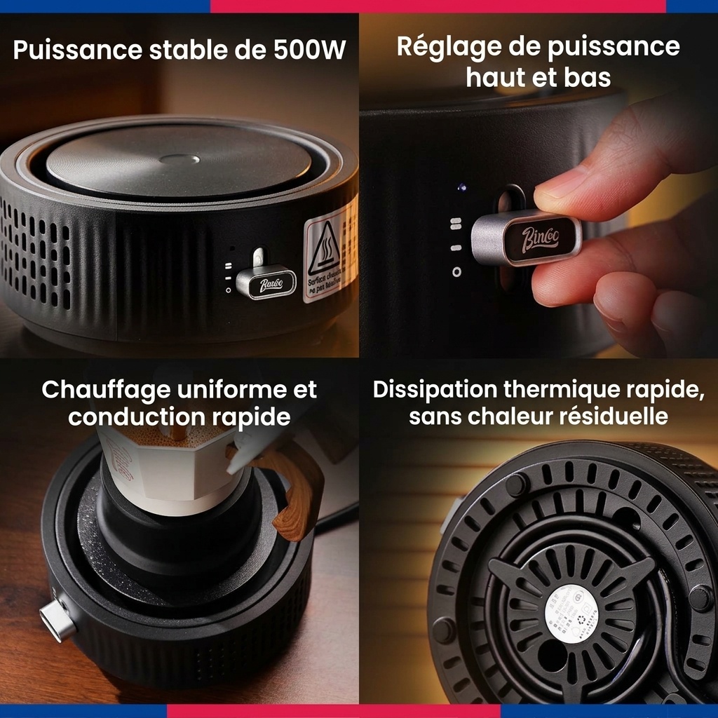 Chauffe-café et plaque chauffante électrique portable Bincoo 500 W
