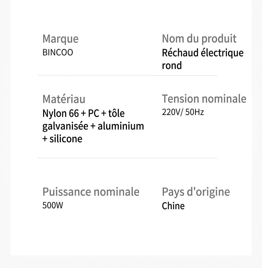 Chauffe-café et plaque chauffante électrique portable Bincoo 500 W