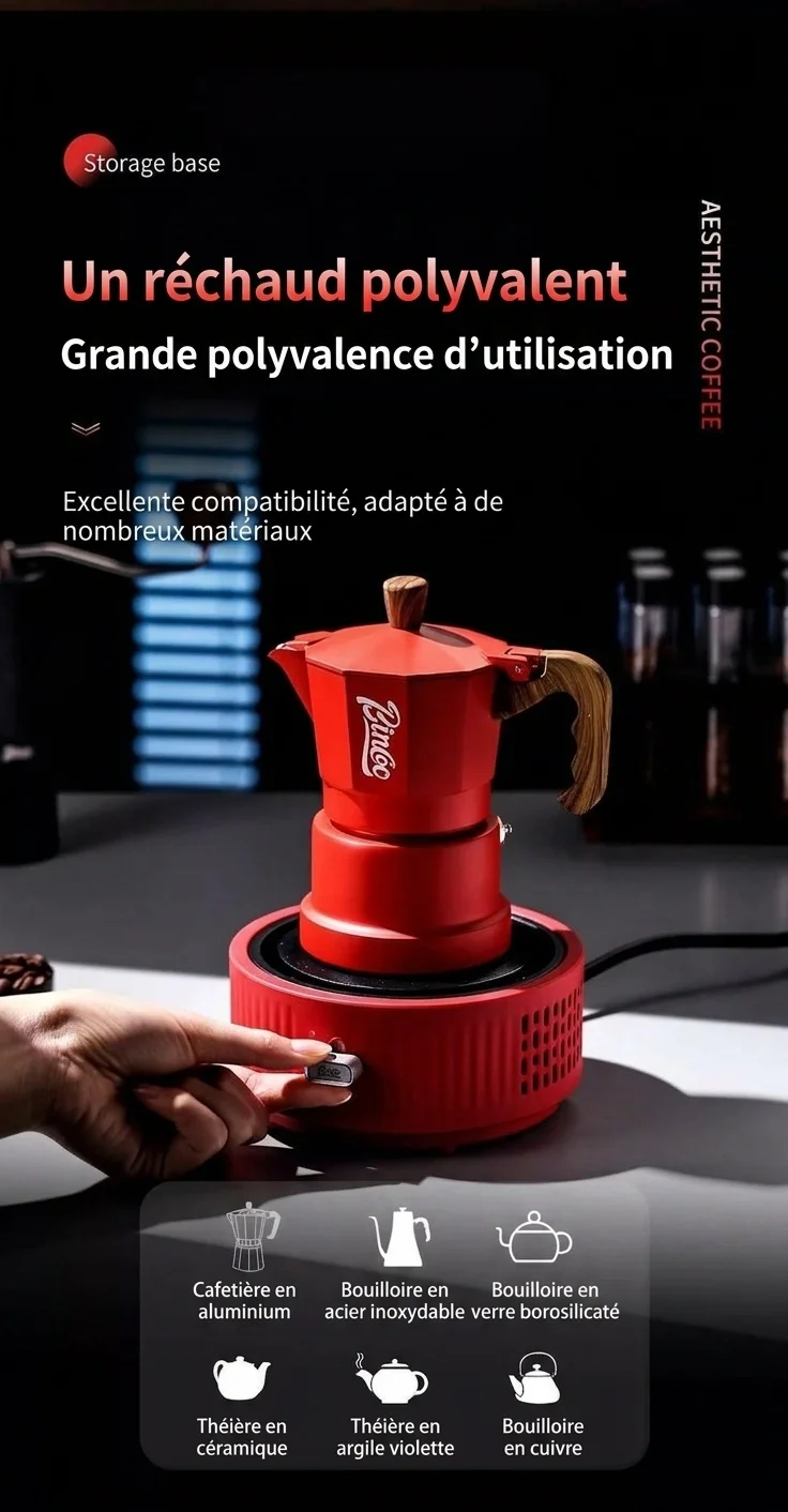 Chauffe-café et plaque chauffante électrique portable Bincoo 500 W