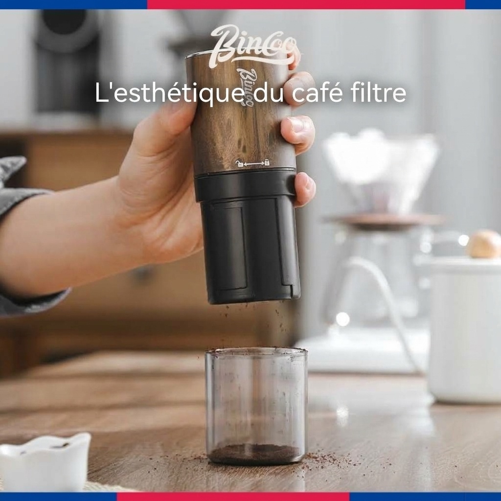 Moulin à café électrique portable avec meule réglable et connecteur de type C
