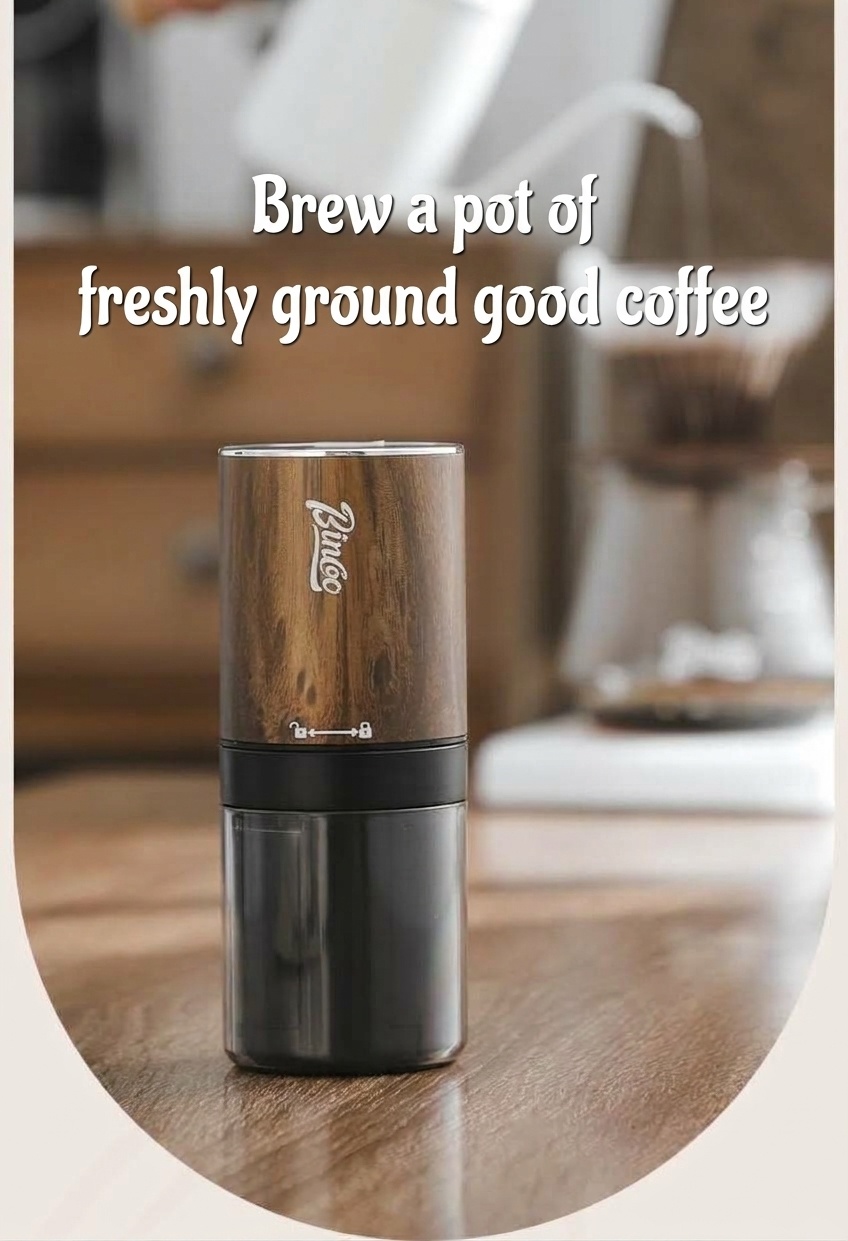 Portable Electric Coffee Grinder with Adjustable Burr & Type-C