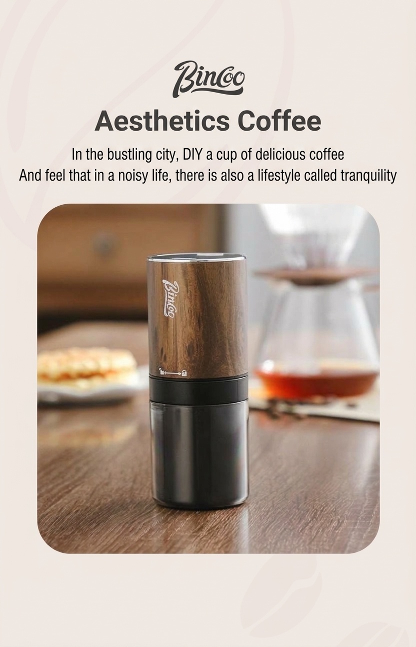 Portable Electric Coffee Grinder with Adjustable Burr & Type-C