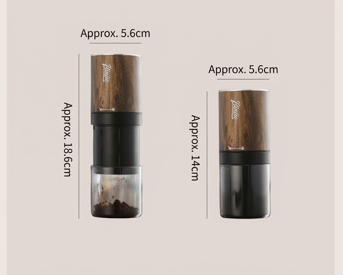 Portable Electric Coffee Grinder with Adjustable Burr & Type-C