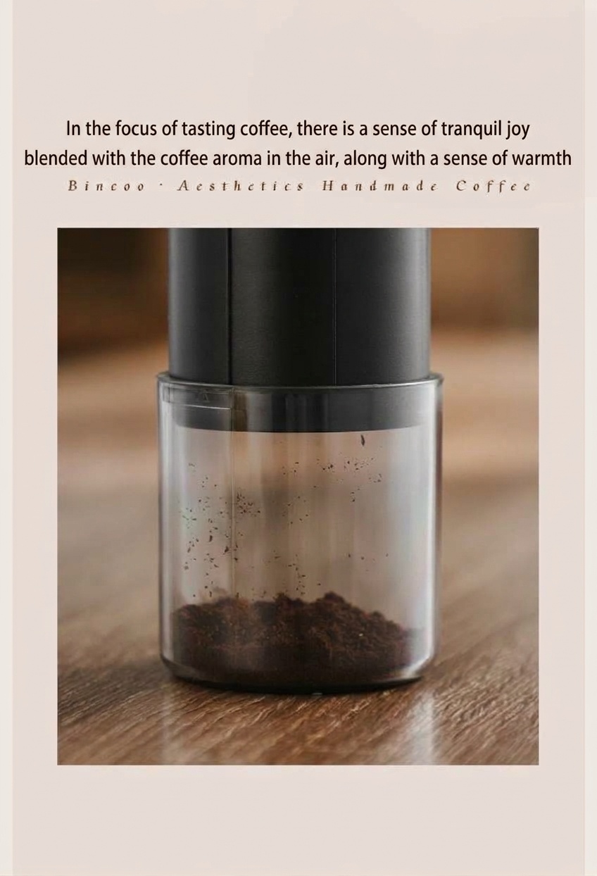 Portable Electric Coffee Grinder with Adjustable Burr & Type-C