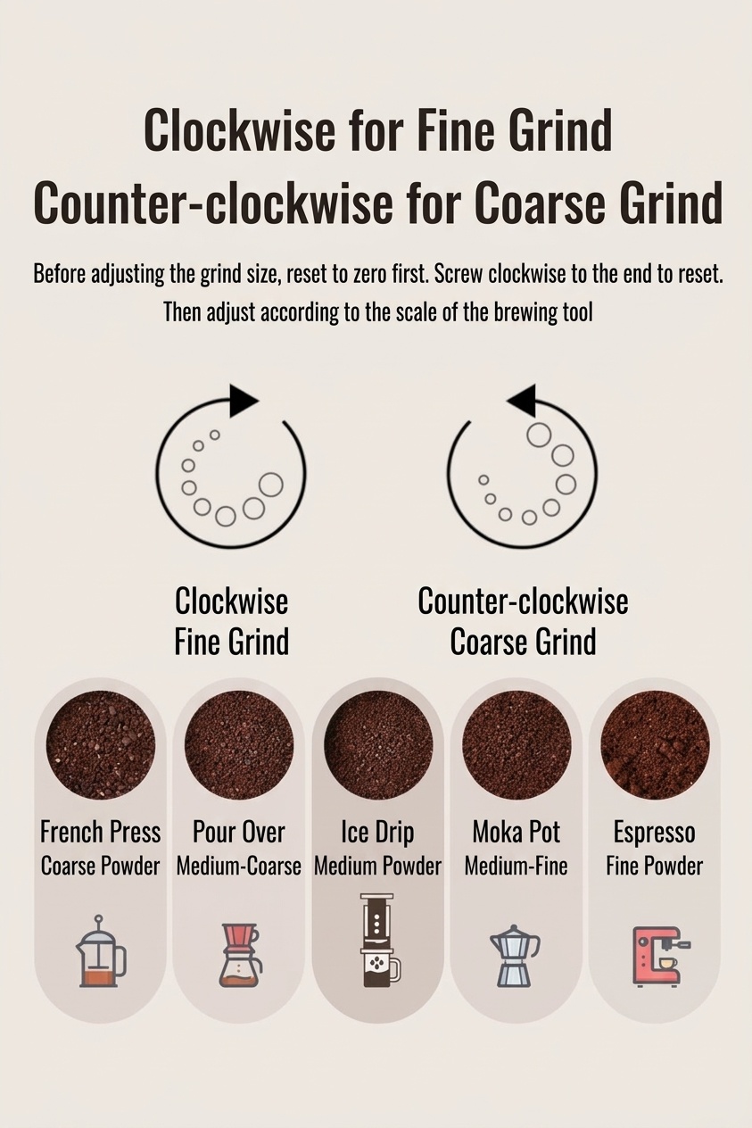 Portable Electric Coffee Grinder with Adjustable Burr & Type-C