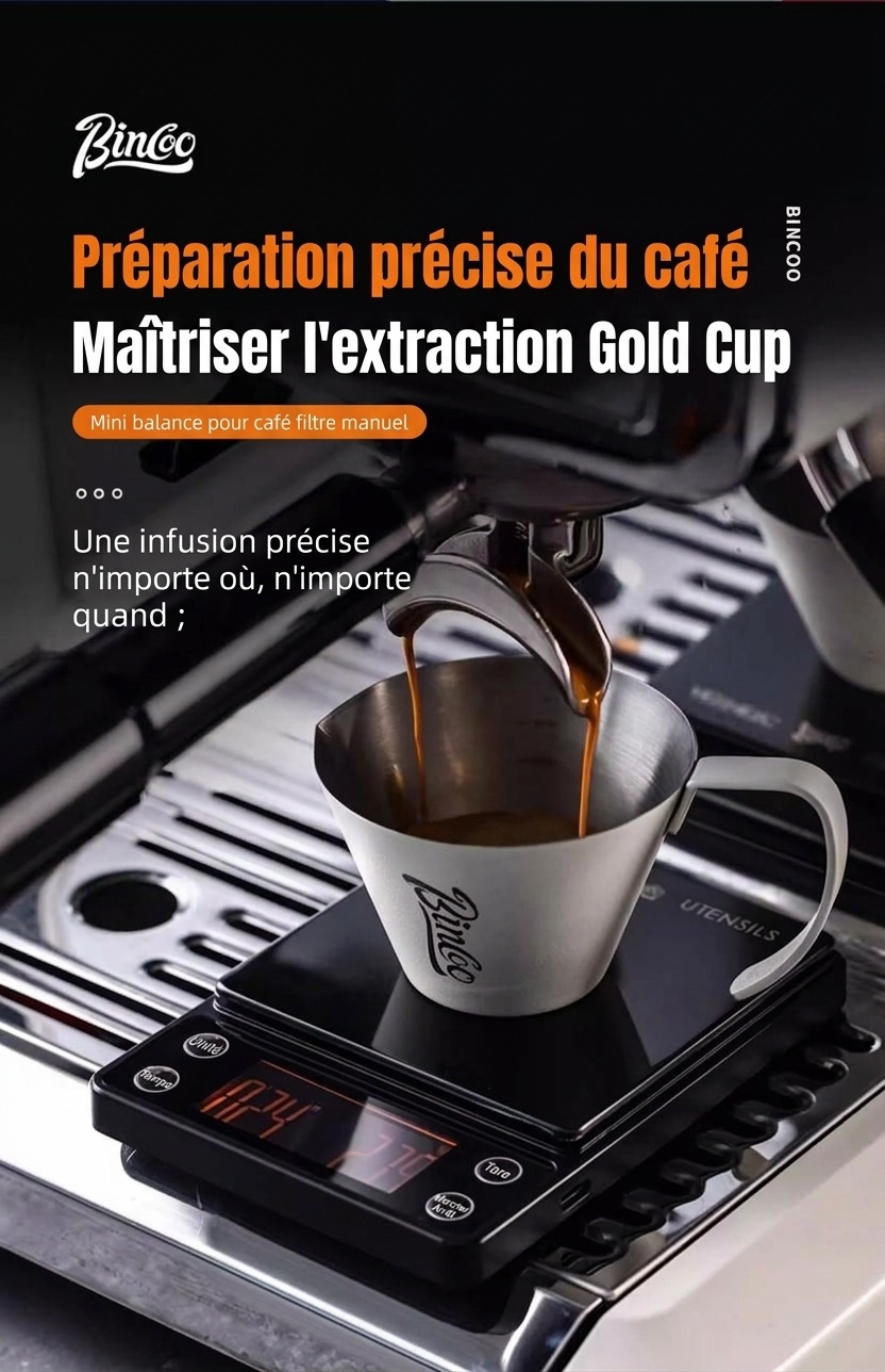 Balance à café numérique Bincoo Mini avec minuteur pour café filtre et expresso
