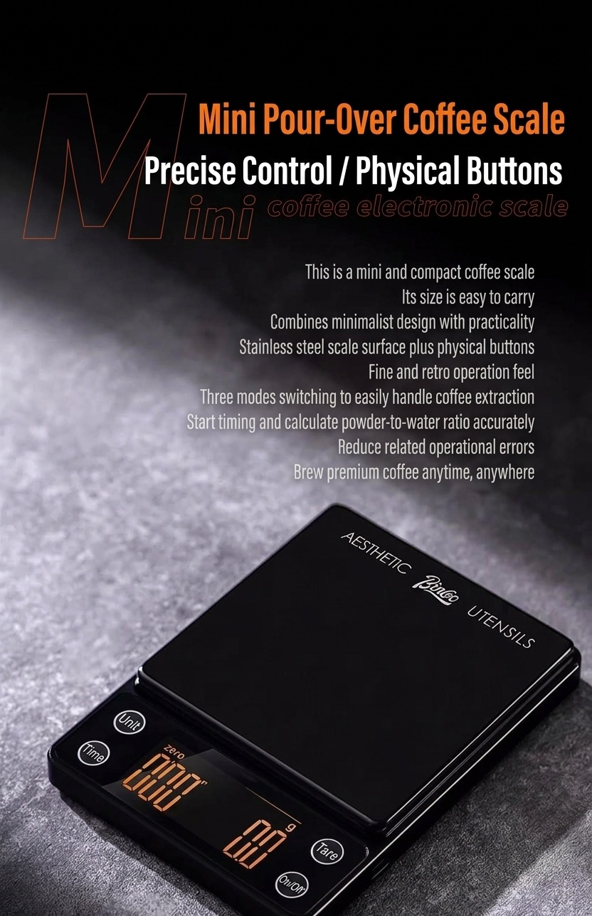 Bincoo Mini Digital Coffee Scale with Timer for Pour Over & Espresso