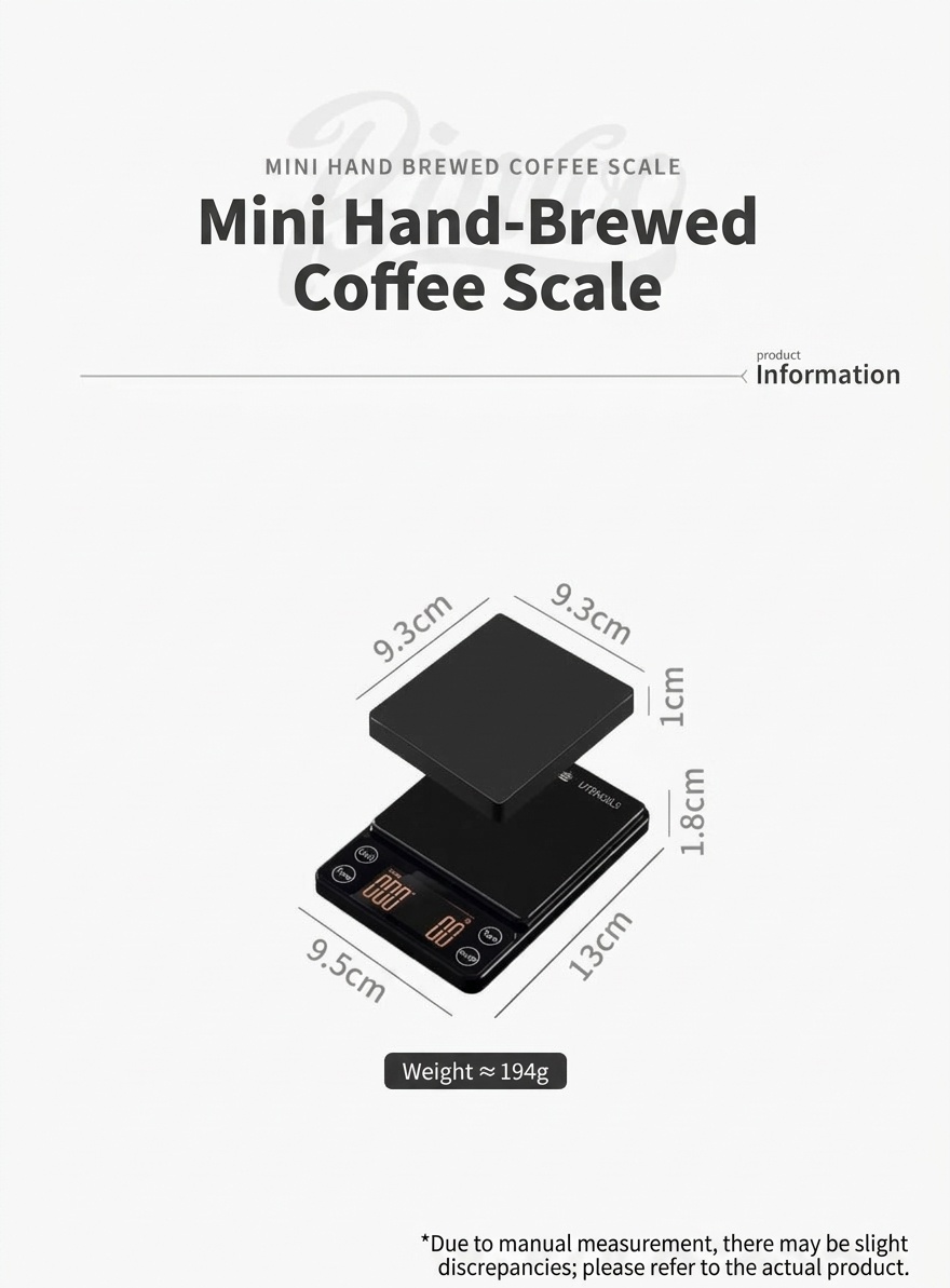 Bincoo Mini Digital Coffee Scale with Timer for Pour Over & Espresso