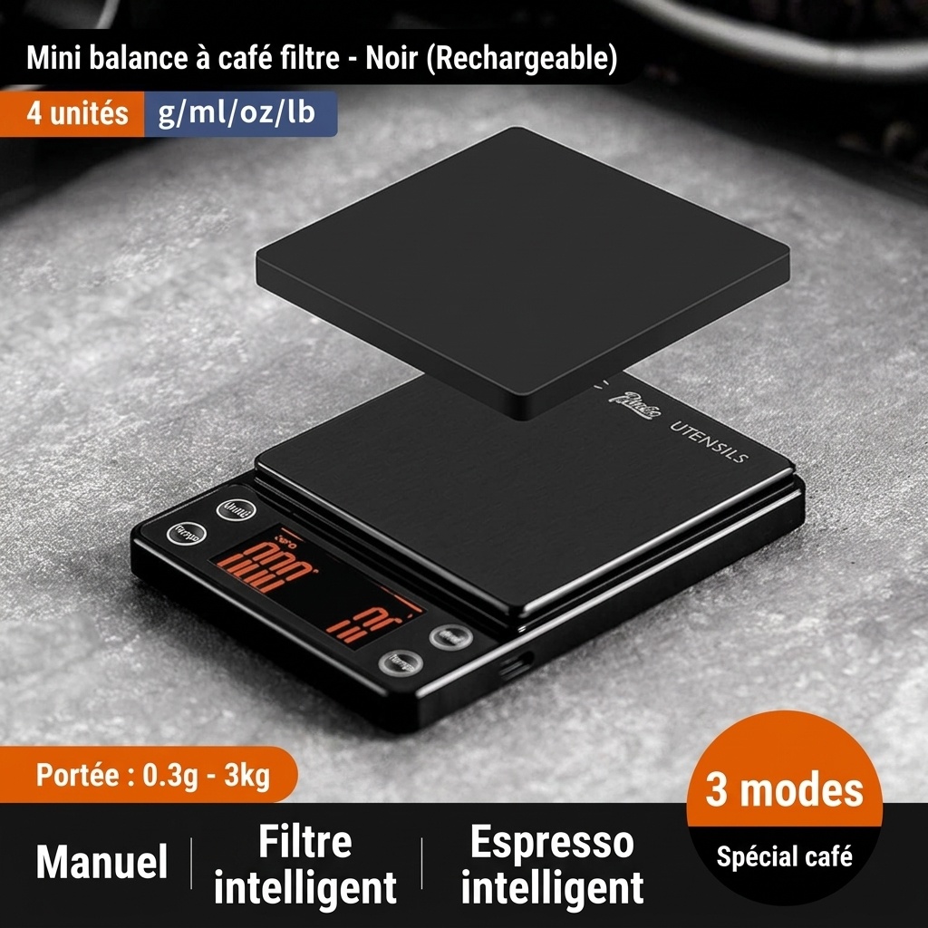 Balance à café numérique Bincoo Mini avec minuteur pour café filtre et expresso