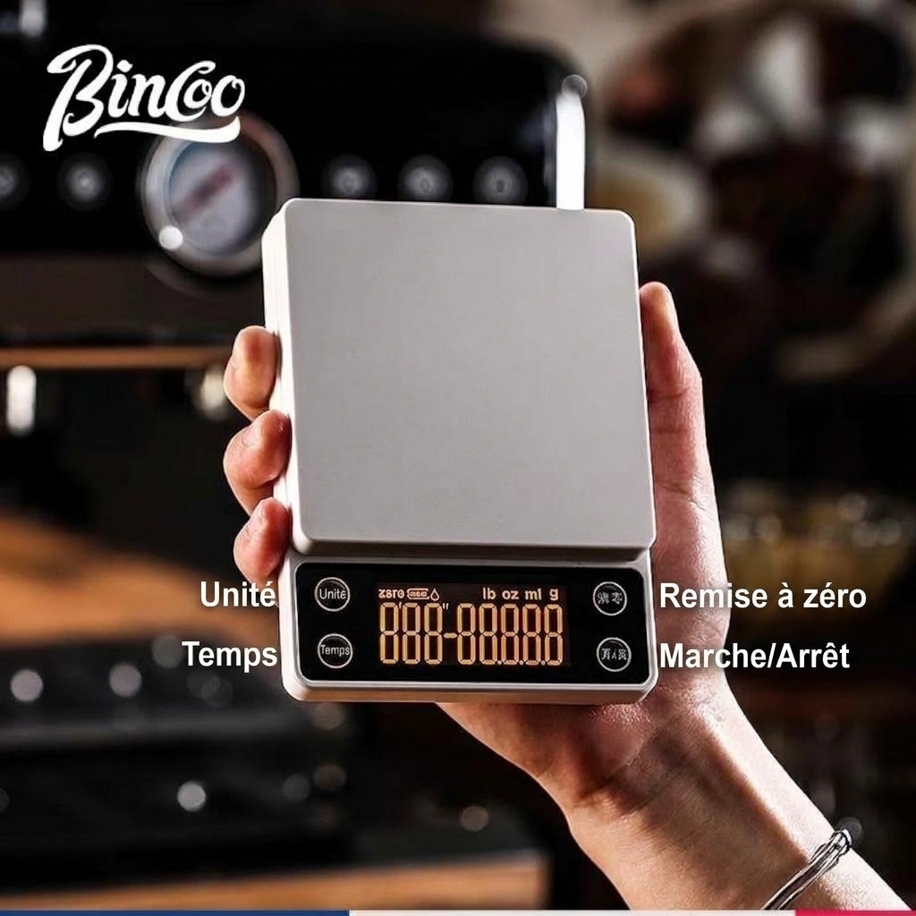 Balance à café numérique Bincoo Mini avec minuteur pour café filtre et expresso