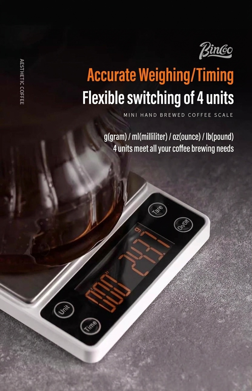 Bincoo Mini Digital Coffee Scale with Timer for Pour Over & Espresso