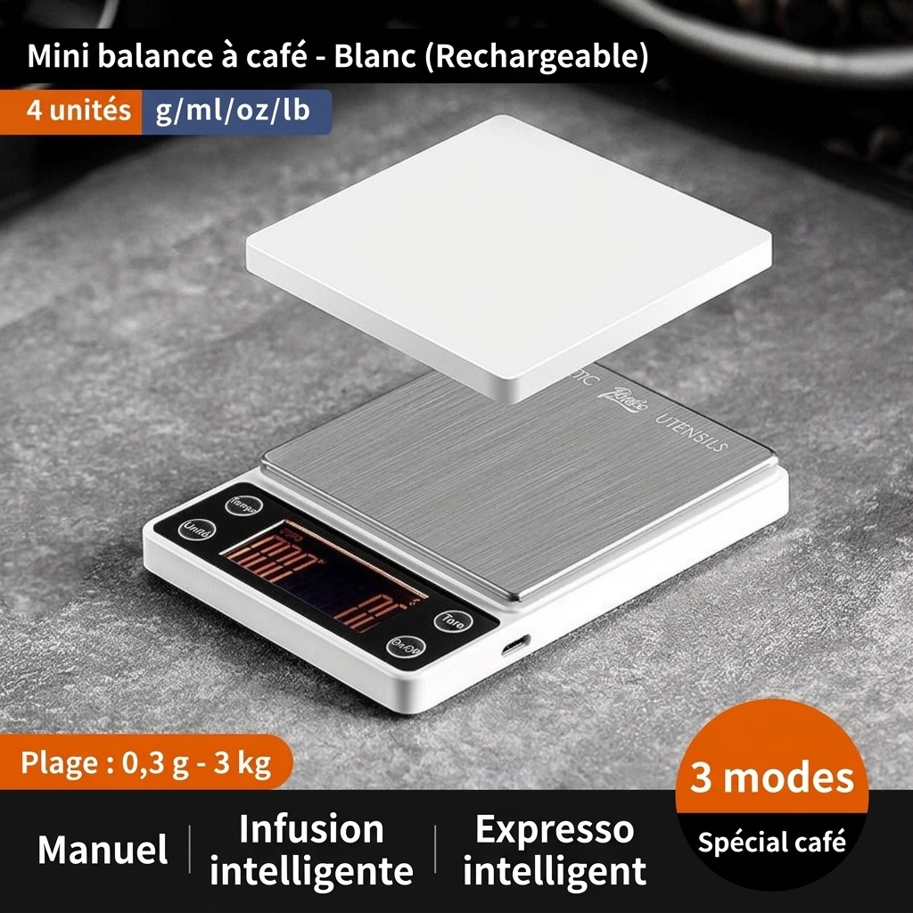 Balance à café numérique Bincoo Mini avec minuteur pour café filtre et expresso
