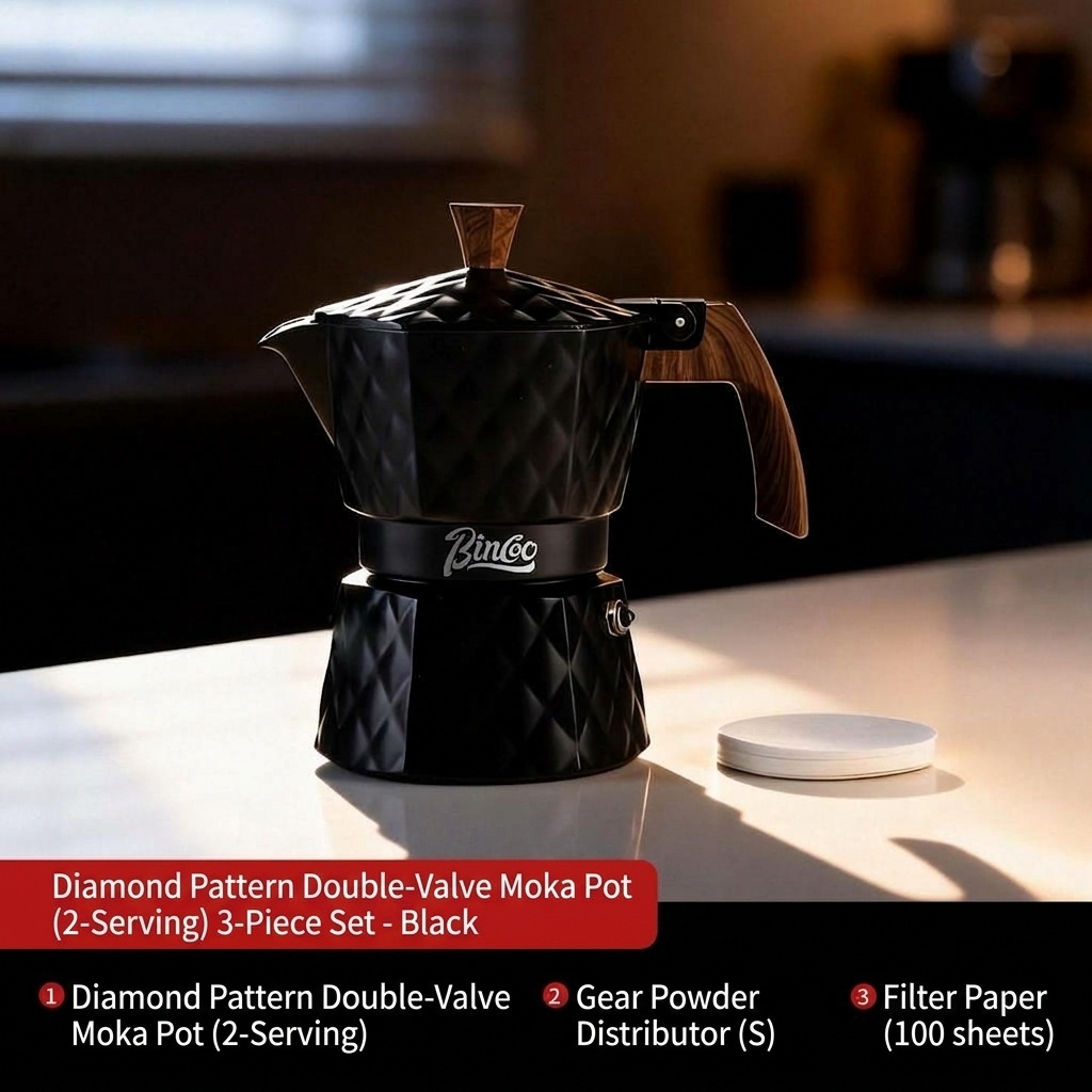 Bincoo Premium Electric Moka Pot | Diamond Design Coffee Maker
