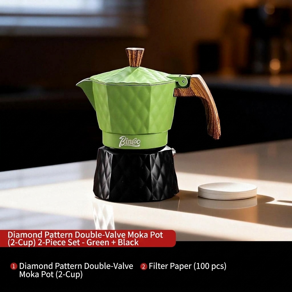 Bincoo Premium Electric Moka Pot | Diamond Design Coffee Maker