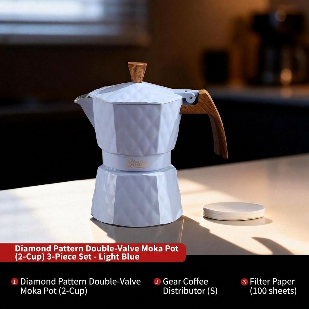 Bincoo Premium Electric Moka Pot | Diamond Design Coffee Maker