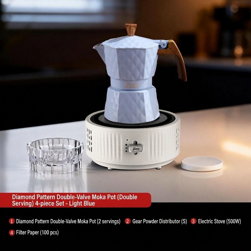 Bincoo Premium Electric Moka Pot | Diamond Design Coffee Maker