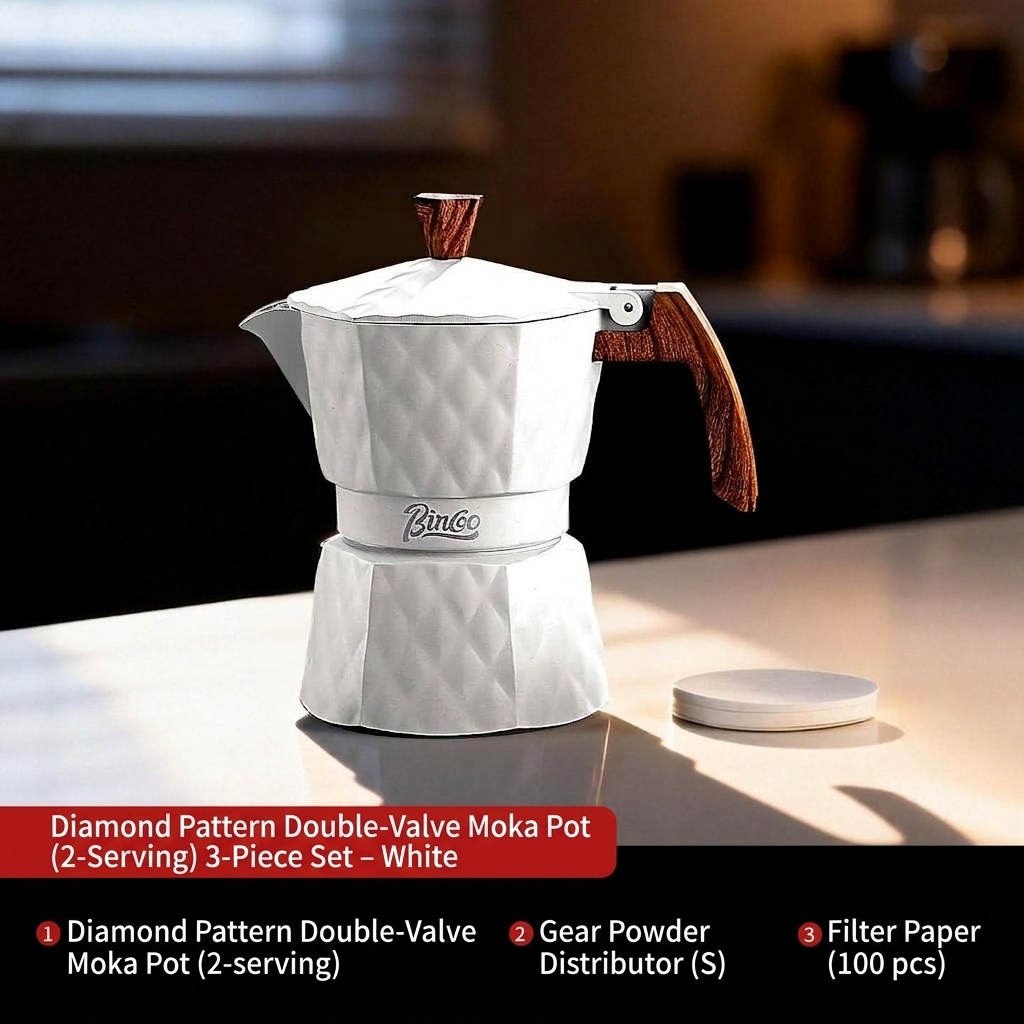 Bincoo Premium Electric Moka Pot | Diamond Design Coffee Maker