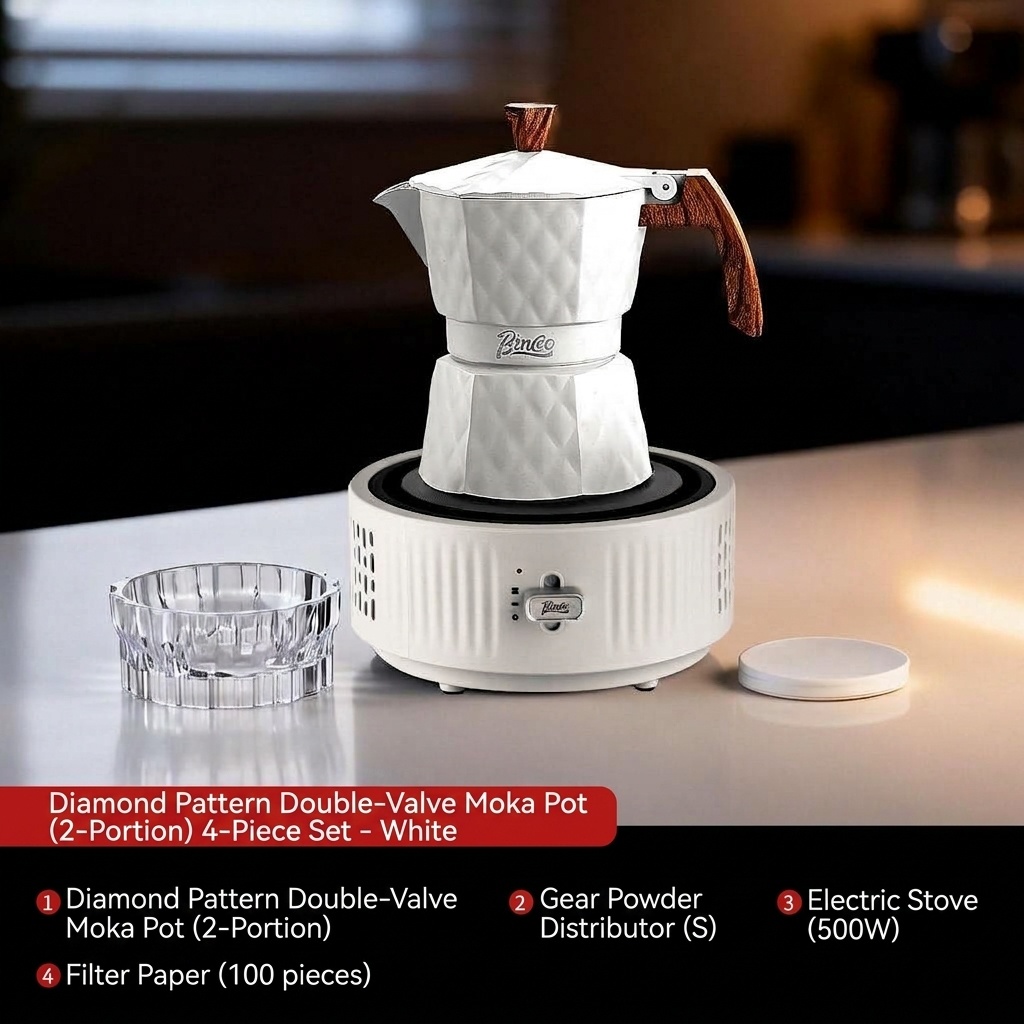Bincoo Premium Electric Moka Pot | Diamond Design Coffee Maker