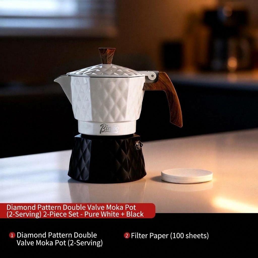 Bincoo Premium Electric Moka Pot | Diamond Design Coffee Maker