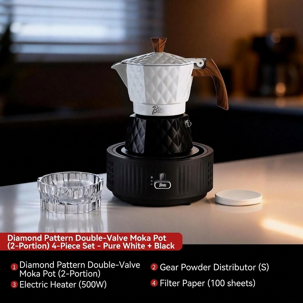 Bincoo Premium Electric Moka Pot | Diamond Design Coffee Maker