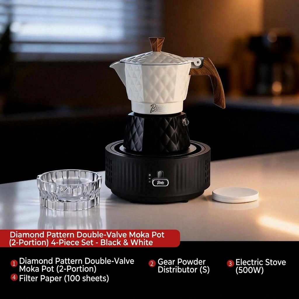 Bincoo Premium Electric Moka Pot | Diamond Design Coffee Maker