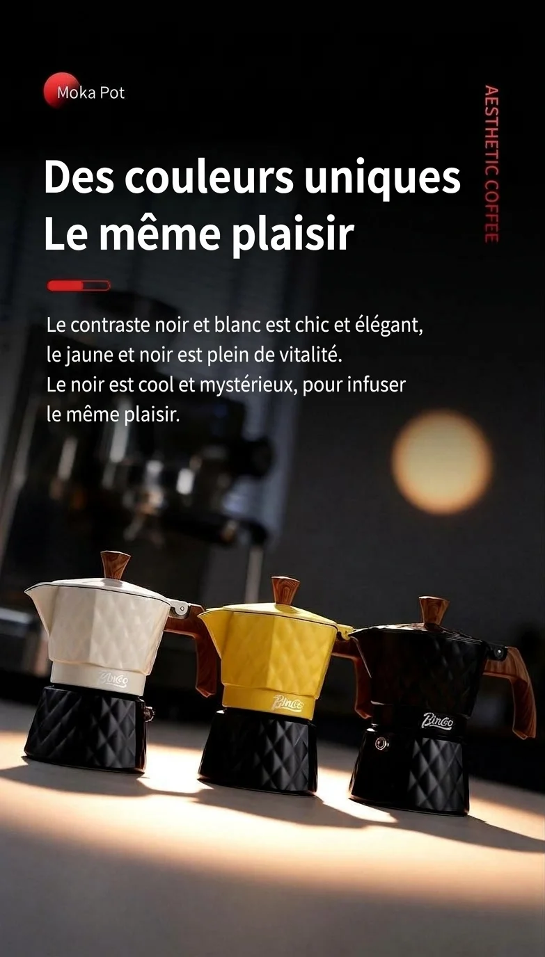 Cafetière électrique Bincoo Premium Moka | Design diamant