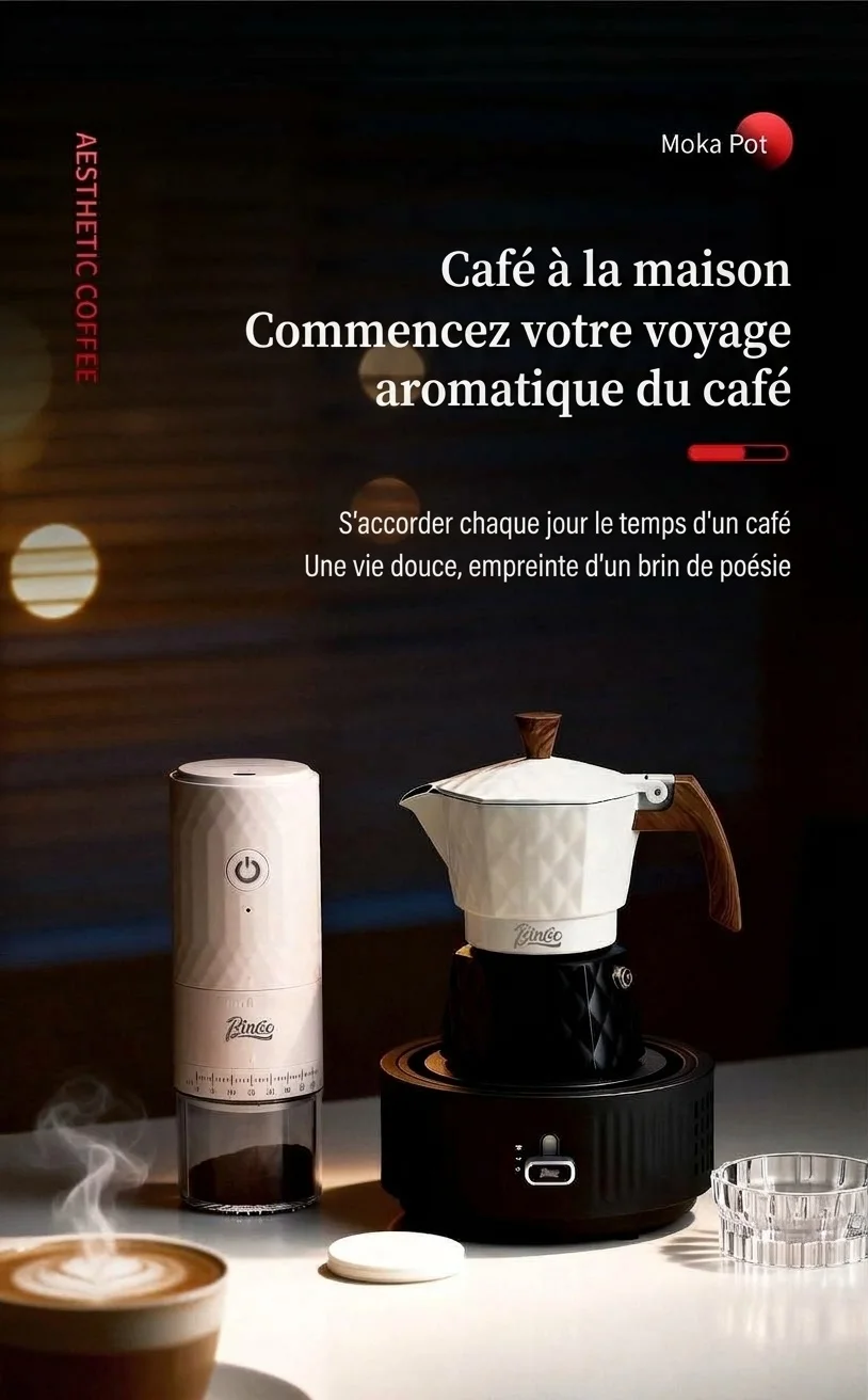 Cafetière électrique Bincoo Premium Moka | Design diamant