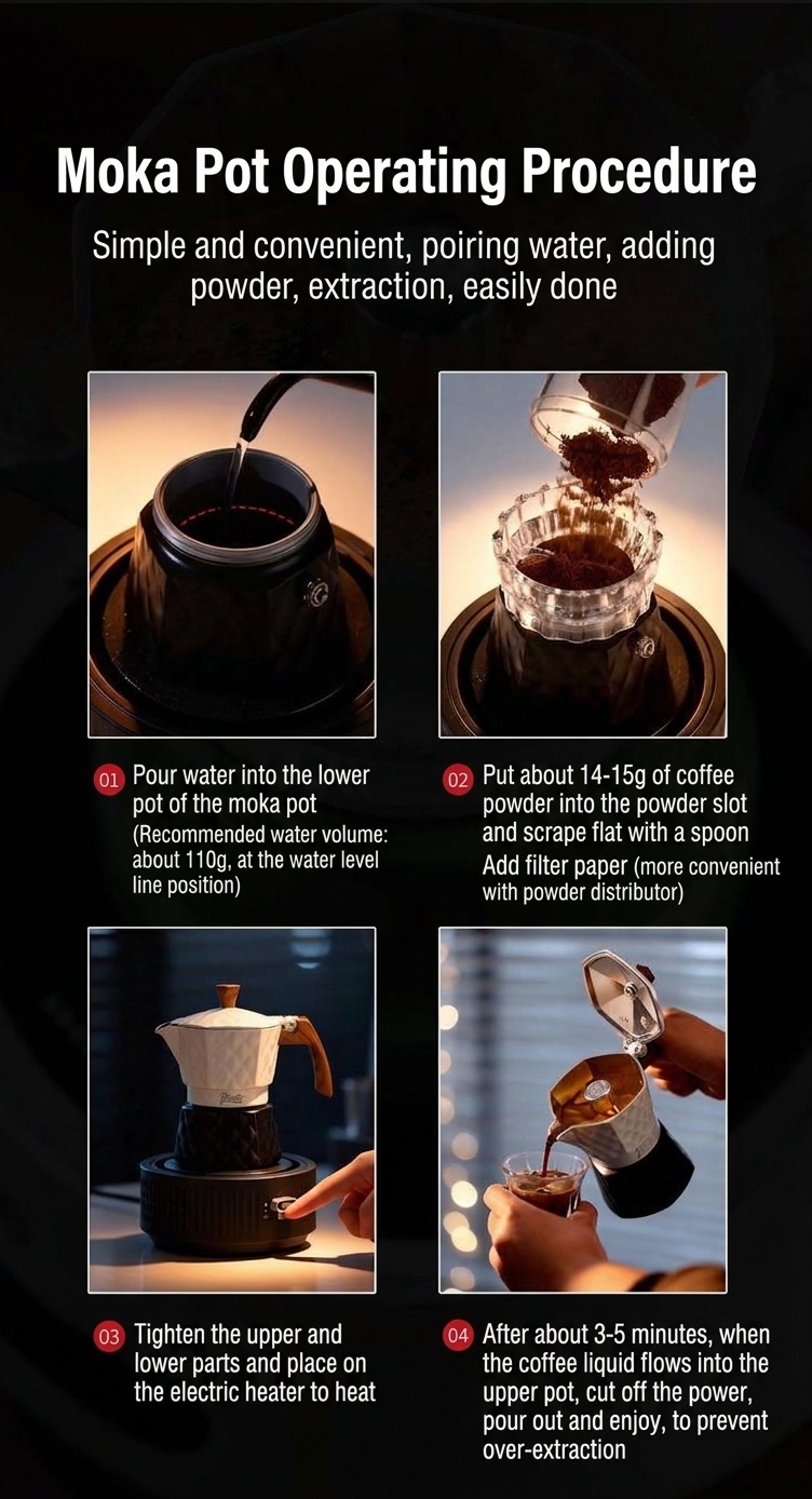 Bincoo Premium Electric Moka Pot | Diamond Design Coffee Maker