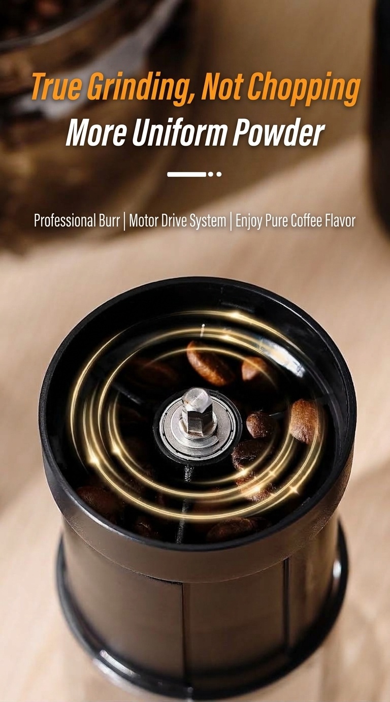 Bincoo Portable Electric Coffee Grinder - Adjustable Grind Settings