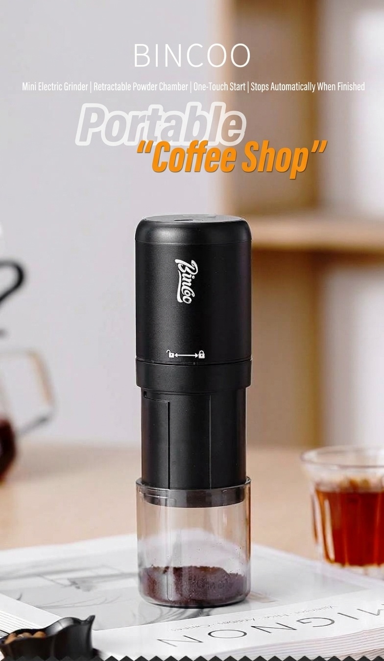 Bincoo Portable Electric Coffee Grinder - Adjustable Grind Settings