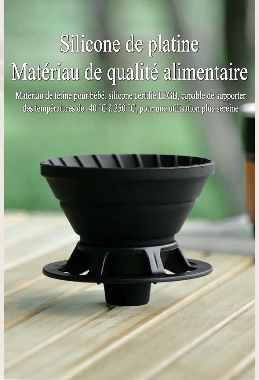 Ensemble cafetière à filtre portable BinCoo - Noir et olive