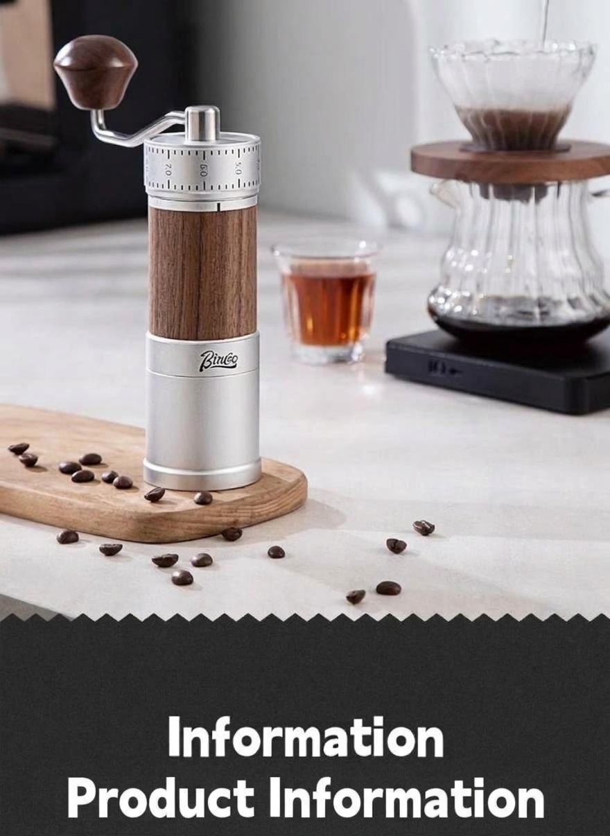 Bincoo Precision Manual Coffee Grinder - Adjustable Burr