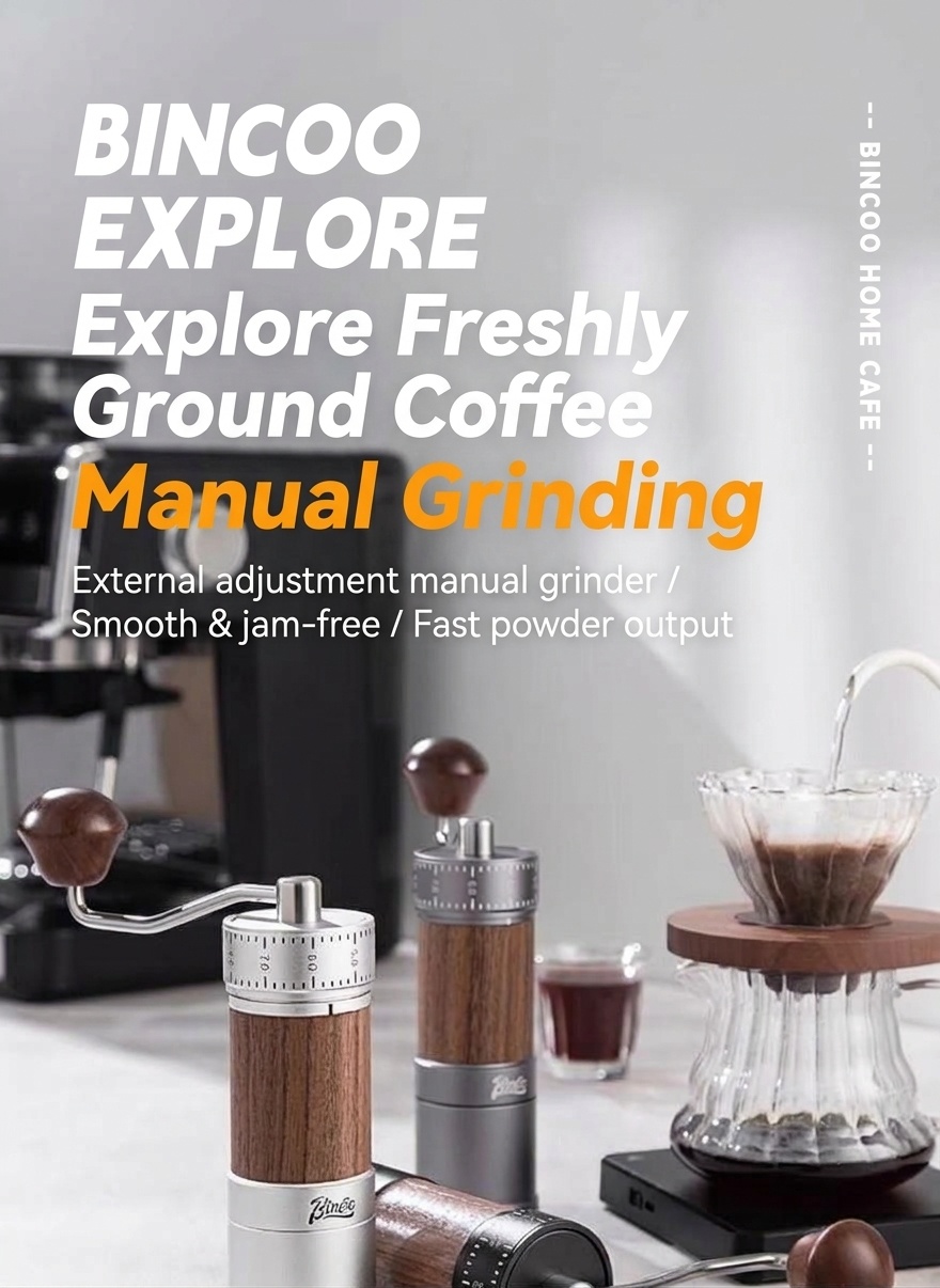 Bincoo Precision Manual Coffee Grinder - Adjustable Burr