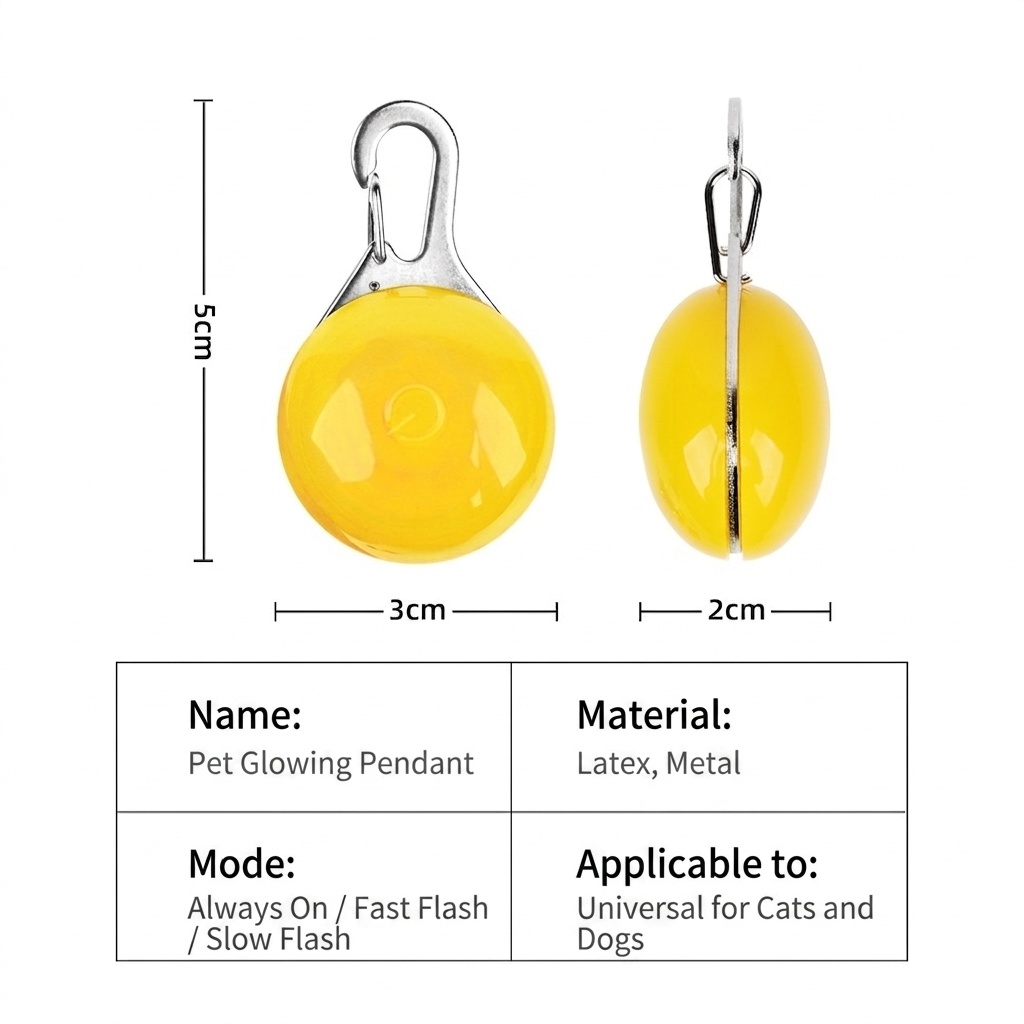 Pet Luminous Safety Pendant - High Visibility LED Dog & Cat Light