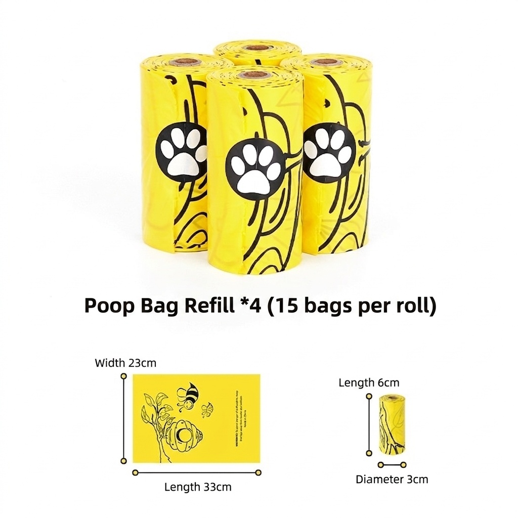 Cute Fruit Pet Poop Bag Dispenser with Carabiner Clip