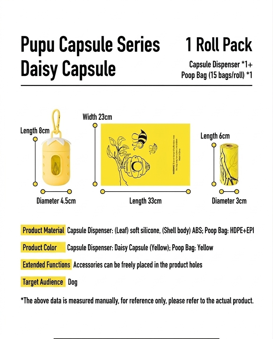 Cute Fruit Pet Poop Bag Dispenser with Carabiner Clip