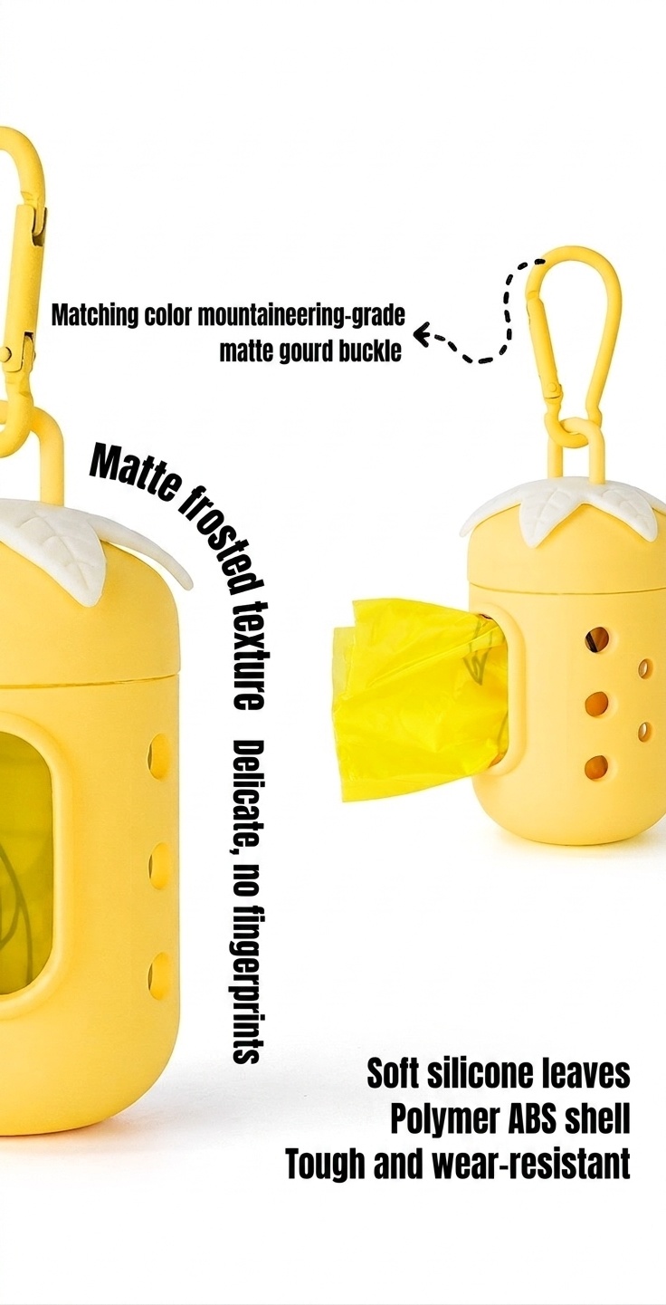 Cute Fruit Pet Poop Bag Dispenser with Carabiner Clip
