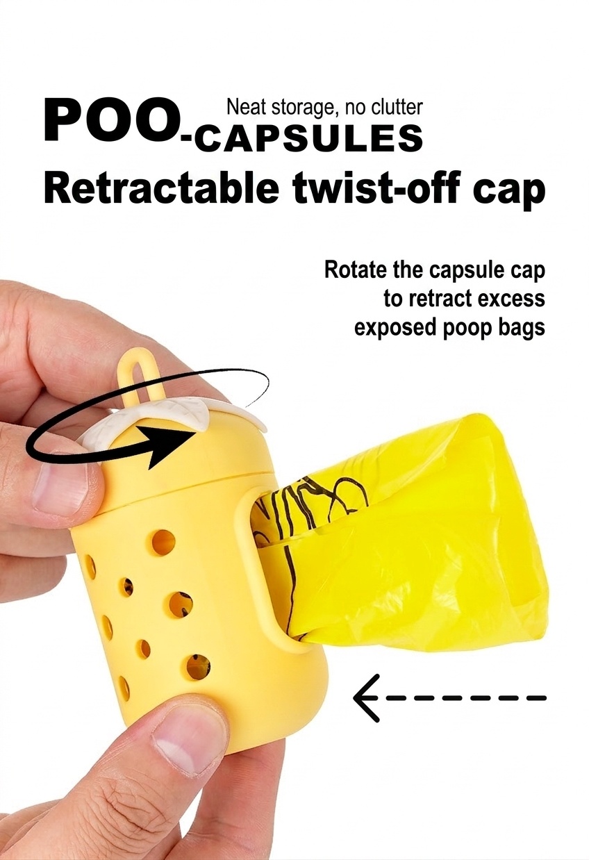 Cute Fruit Pet Poop Bag Dispenser with Carabiner Clip