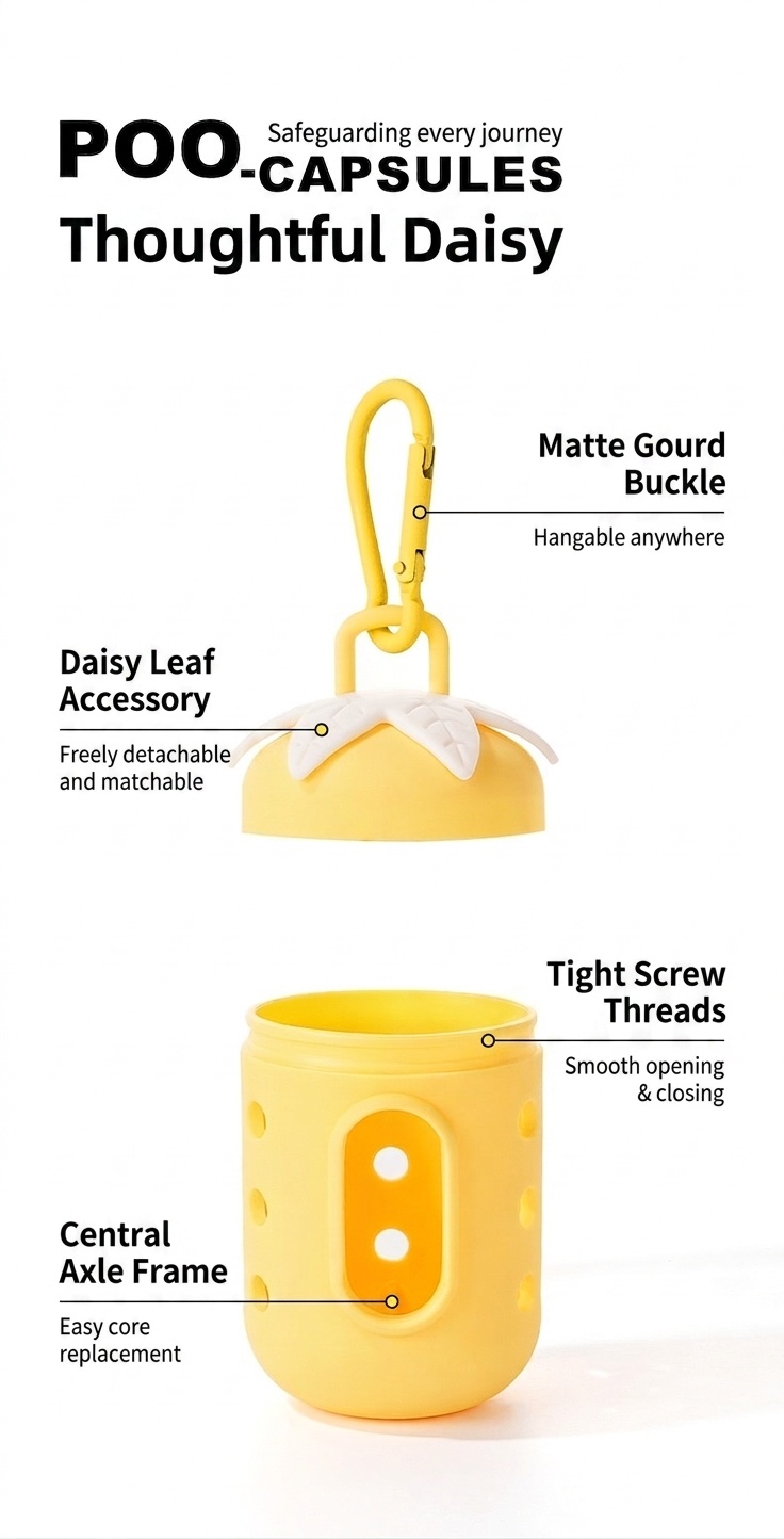 Cute Fruit Pet Poop Bag Dispenser with Carabiner Clip