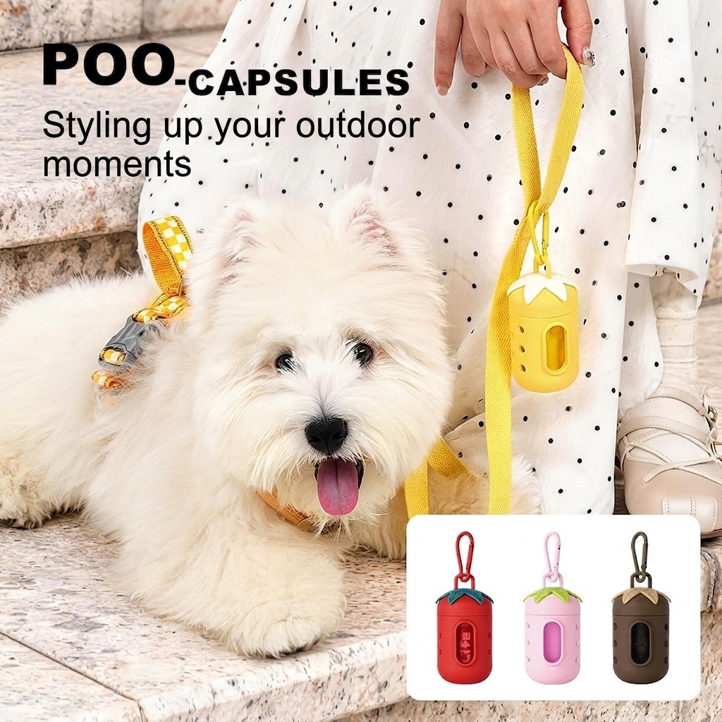 Cute Fruit Pet Poop Bag Dispenser with Carabiner Clip