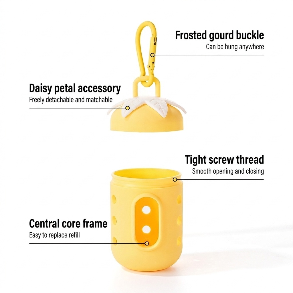 Cute Fruit Pet Poop Bag Dispenser with Carabiner Clip