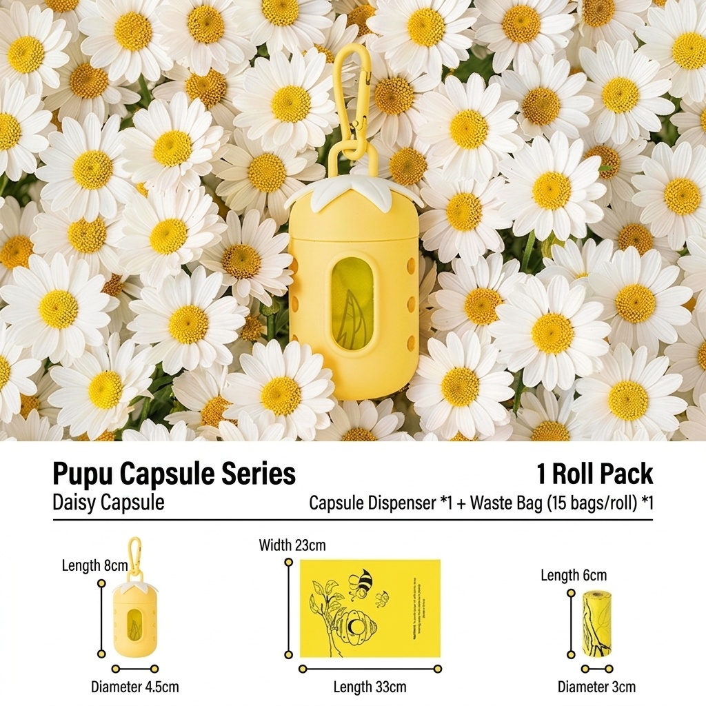 Cute Fruit Pet Poop Bag Dispenser with Carabiner Clip