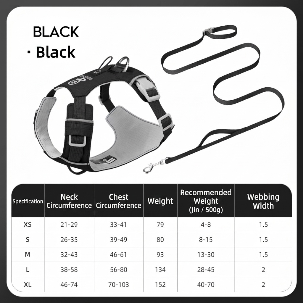 Lightweight Breathable No-Pull Dog Harness with Reflective Trim