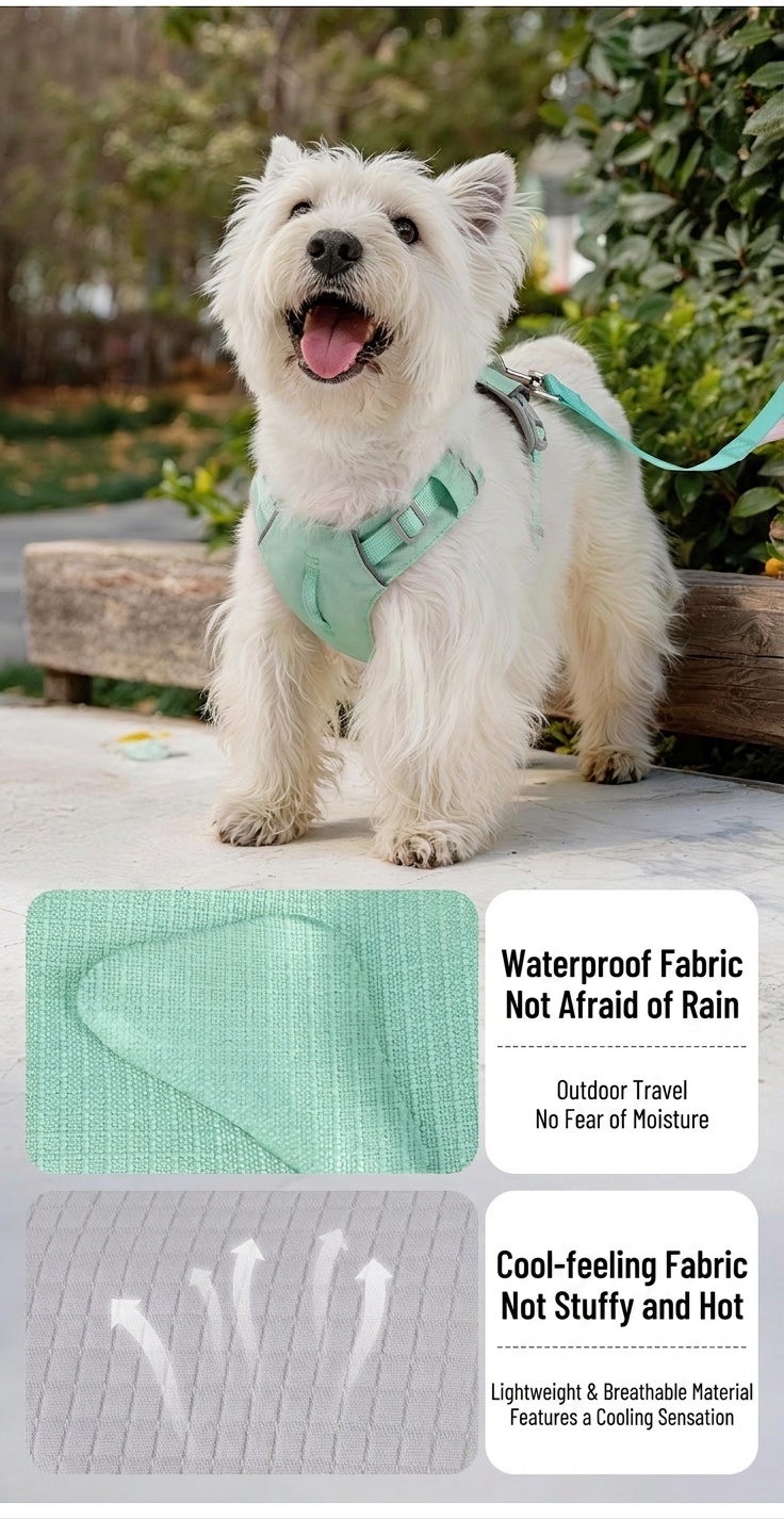 Lightweight Breathable No-Pull Dog Harness with Reflective Trim
