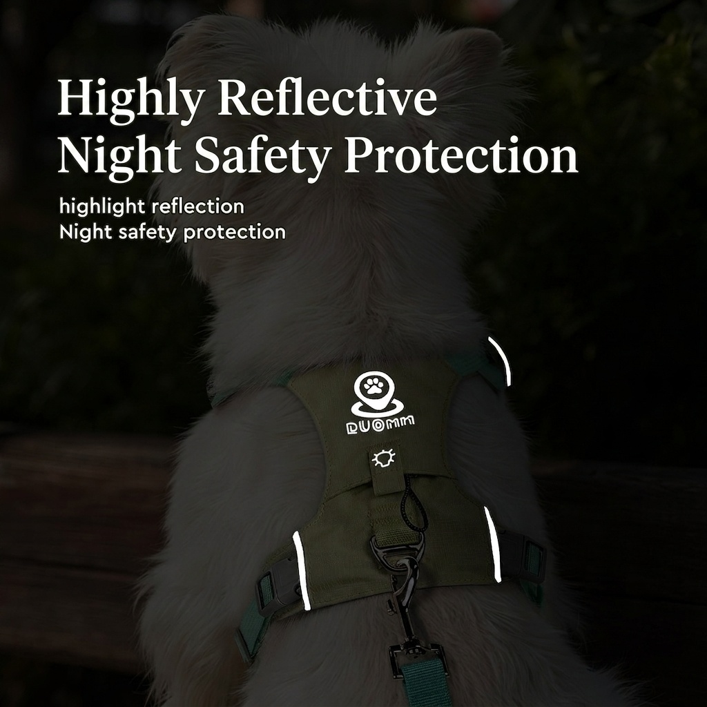 Lightweight Breathable No-Pull Dog Harness with Reflective Trim