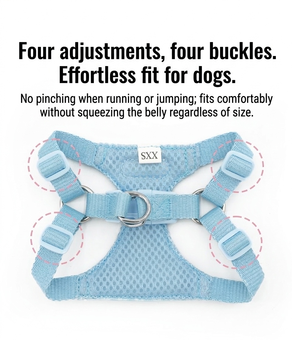 Daisy Plaid Pet Harness & Leash Set - Adjustable & Breathable