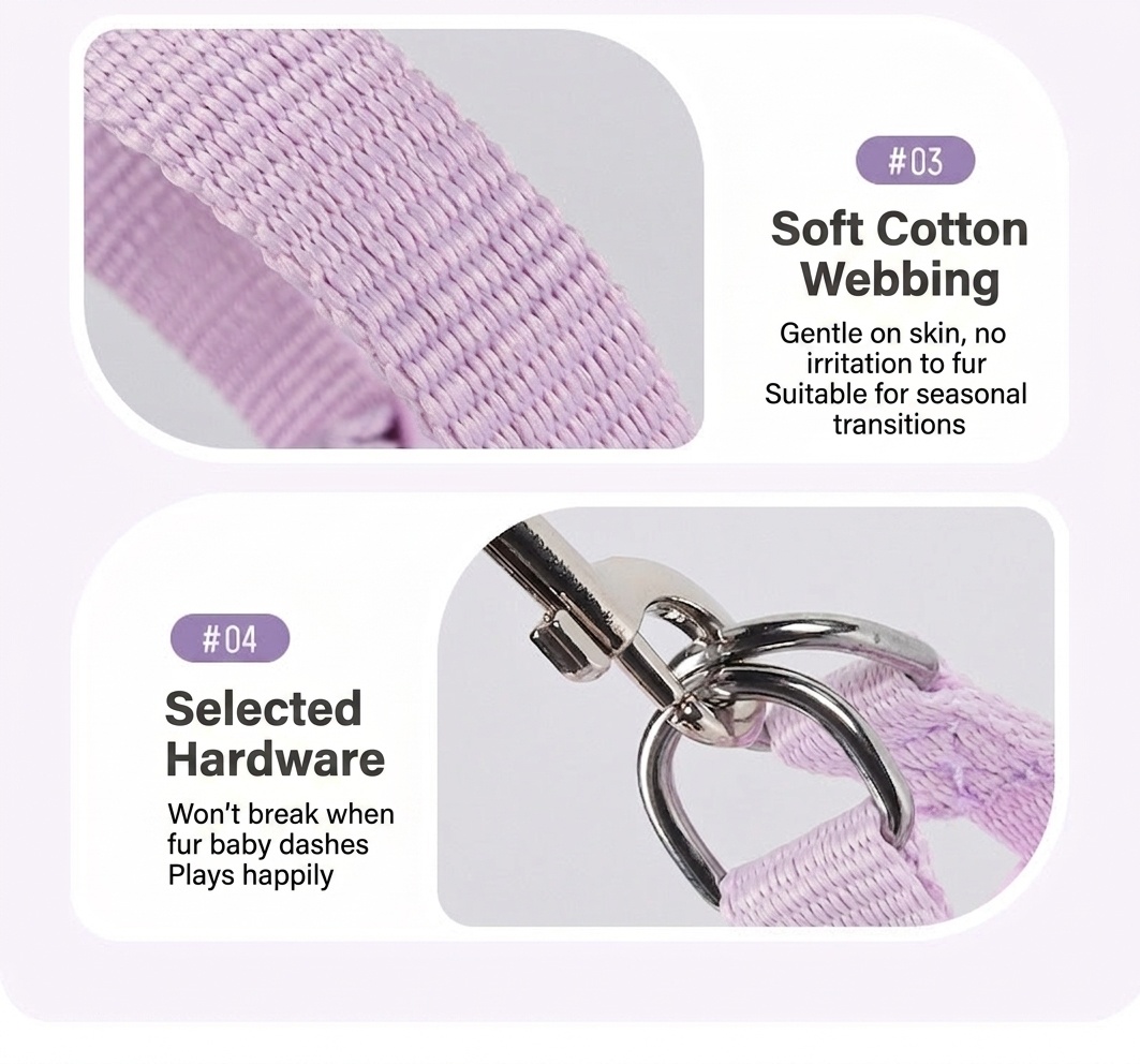 Daisy Plaid Pet Harness & Leash Set - Adjustable & Breathable