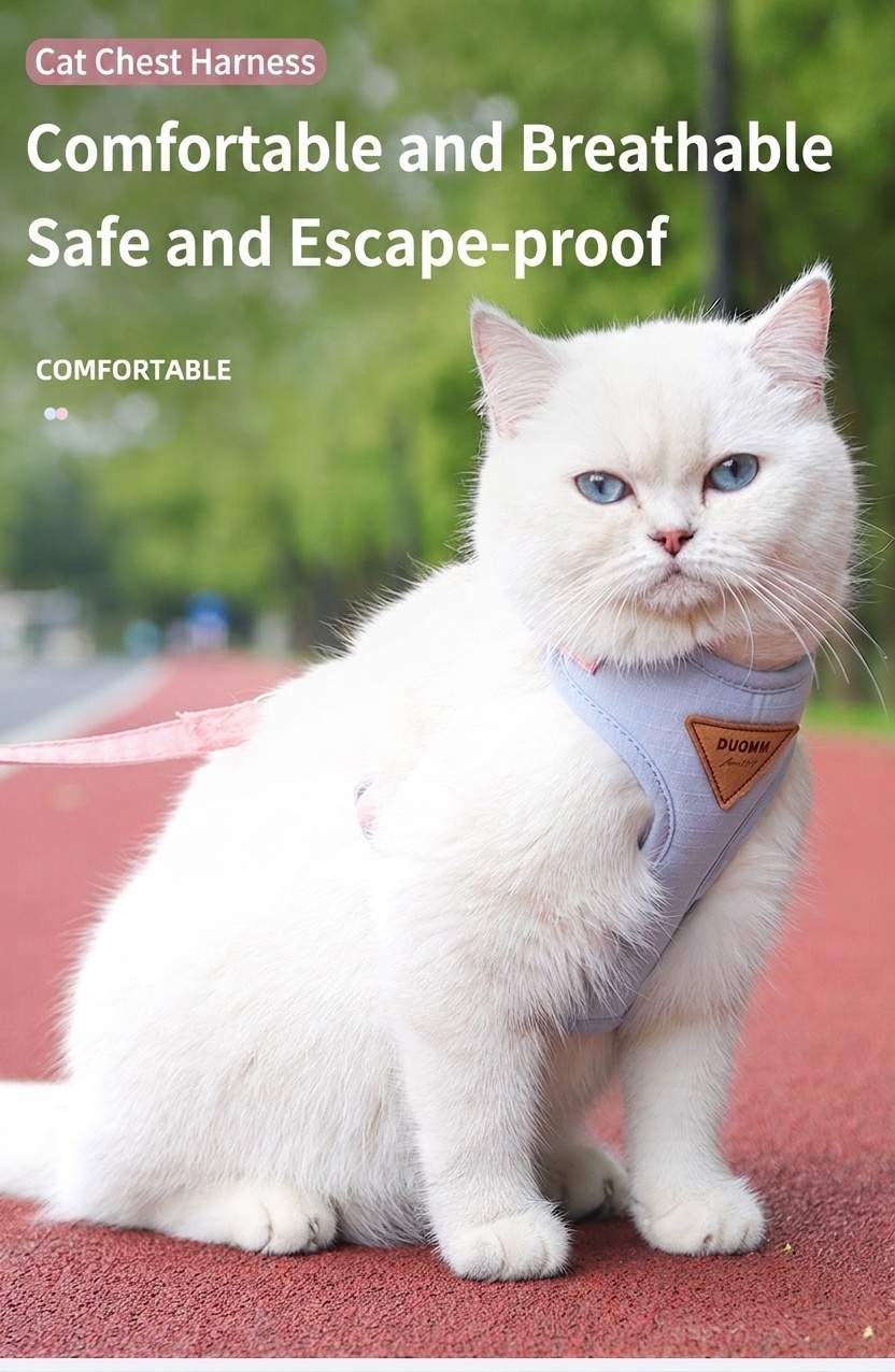 Comfortable Breathable Cat Harness & Leash Set - Escape Proof